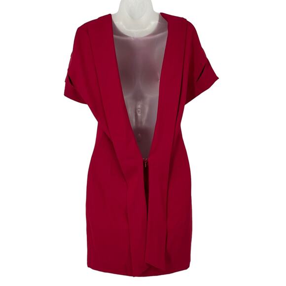 IRO Hilda Dress Wine Red Short Cutout Sleeve Drape Back Zip Size 2 NEW - Picture 7 of 12